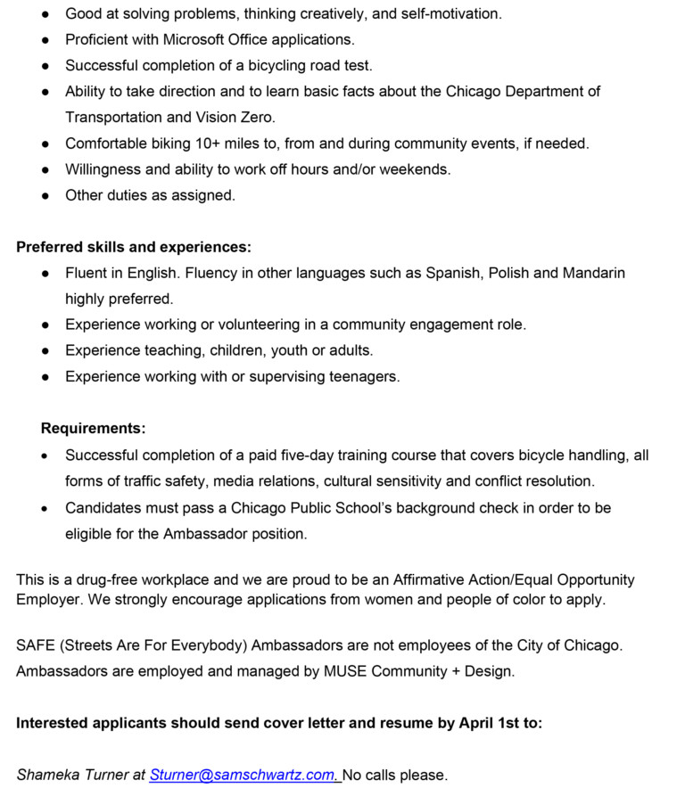 Chicago’s Safe Ambassadors: We are Hiring! | Alderman Tom Tunney – 44th ...